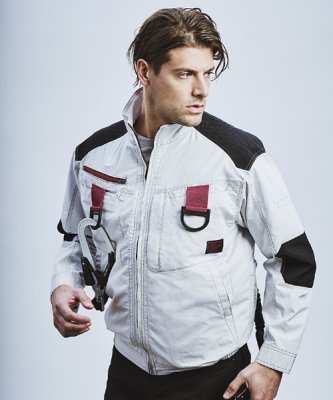 画像2: 54100【空調服(R)セット】自重堂Jawin空調服(R)ブルゾン・ファン・バッテリー(充電器付)／長袖・フルハーネス (2)