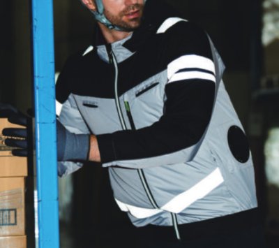 画像2: 7369-10【セット】G.G.ブルゾン・ファン・バッテリー(充電器付)／EF用遮熱長袖(フルハーネス・反射材付)・サイドファン (2)