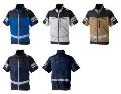 画像8: 7369-11【ブルゾンのみ】G.G.／EF用遮熱半袖(フルハーネス・反射材付)・サイドファン (8)