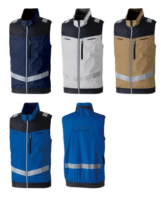 画像7: 7369-16【ブルゾンのみ】G.G.／EF用遮熱ベスト(フルハーネス・反射材付)・サイドファン (7)