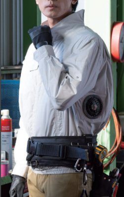 画像3: NA2163【空調服(R)セット】NSPブルゾン・ファン・バッテリー(充電器付)／長袖(綿100％)・脇ファン (3)