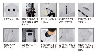 画像10: XE98034【ブルゾンのみ】ジーベック空調服(R)／遮熱半袖・上部ファン (10)
