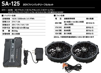 画像4: SA-125 20Vファンバッテリーフルセット (4)