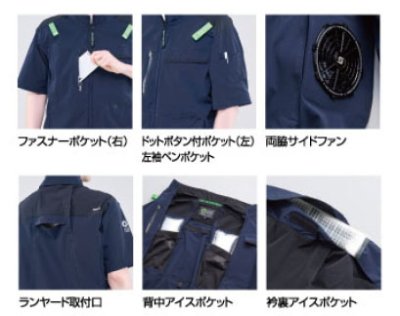 画像9: 05510【ブルゾンのみ】S-AIRブルゾン／冷感×遮熱長袖(ハーネス)・サイドファン (9)
