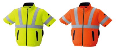 画像2: 9211【空調服(R)セット】ブルゾン・ファン・バッテリー(充電器付)／高視認半袖・サイドファン (2)