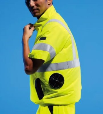 画像7: 9211【空調服(R)セット】ブルゾン・ファン・バッテリー(充電器付)／高視認半袖・サイドファン (7)