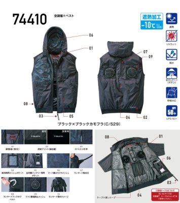 画像8: 74410【ブルゾンのみ】自重堂Z-DRAGON空調服(R)／遮熱ベスト(フルハーネス)・上部ファン (8)