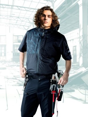 画像2: 74400【空調服(R)セット】自重堂Z-DRAGONブルゾン・ファン・バッテリー(充電器付)／遮熱半袖(フルハーネス)・上部ファン (2)