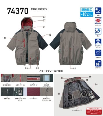 画像8: 74370【ブルゾンのみ】自重堂Z-DRAGON空調服(R)／遮熱半袖・サイドファン (8)