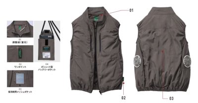 画像10: 74290【ブルゾンのみ】自重堂Z-DRAGON空調服(R)／エコベスト(ポシェット付属)・サイドファン (10)