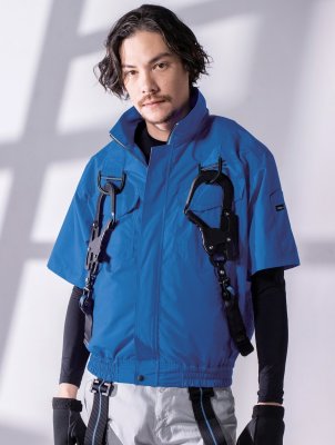 画像2: XE98107【ブルゾンのみ】ジーベック空調服(R)／遮熱半袖(フルハーネス)・サイドファン (2)