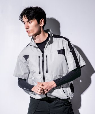 画像3: XE98033【空調服(R)セット】ブルゾン・ファン・バッテリー(充電器付)／遮熱半袖・サイドファン (3)