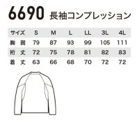 画像1: 6690 長袖コンプレッション (3色)