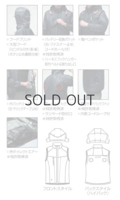 画像11: AC2094HB【ブルゾンのみ】エアークラフト／遮熱ベスト(フルハーネス)・ハイバックファン (11)