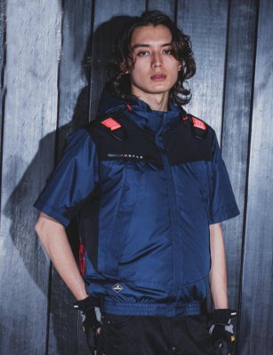 画像2: AC1196【セット】ブルゾン・ファン・バッテリー(充電器付)／遮熱半袖(フルハーネス) (2)