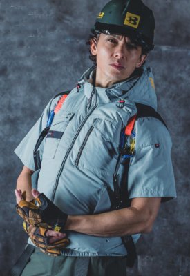 画像2: AC1156【セット】ブルゾン・ファン・バッテリー(充電器付)／遮熱半袖(フルハーネス) (2)