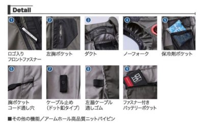 画像8: V1109【ブルゾンのみ】快適ウェア／遮熱ベスト・上部ファン (8)