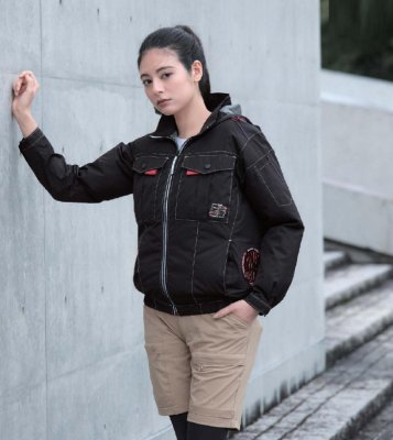 画像2: V1212【ブルゾンのみ】快適ウェア／遮熱長袖(フルハーネス)・サイドファン (2)