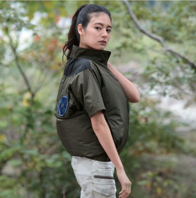 画像2: V1107【ブルゾンのみ】快適ウェア／遮熱半袖・上部ファン (2)