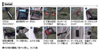画像10: V1212【ブルゾンのみ】快適ウェア／遮熱長袖(フルハーネス)・サイドファン (10)