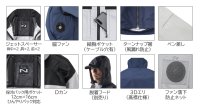 画像3: ND1153【ブルゾンのみ】Nクールウェア／遮熱半袖・脇ファン(前後フルハーネス)