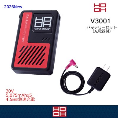 画像1: V3001 快適ウェア用バッテリーセット(急速充電器付) (1)