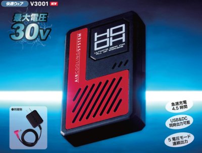 画像2: V3001 快適ウェア用バッテリーセット(急速充電器付) (2)