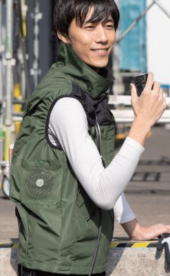 画像8: NC1153【ブルゾンのみ】Nクールウェア／遮熱ベスト・脇ファン(前後フルハーネス) (8)