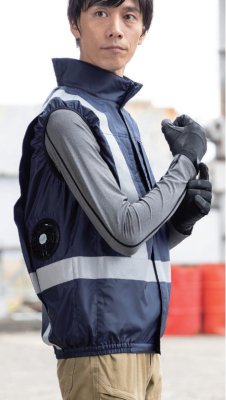 画像6: NC3073【ブルゾンのみ】Nクールウェア／高視認ベスト・脇ファン (6)