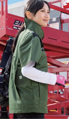 画像8: ND1153【ブルゾンのみ】Nクールウェア／遮熱半袖・脇ファン(前後フルハーネス) (8)