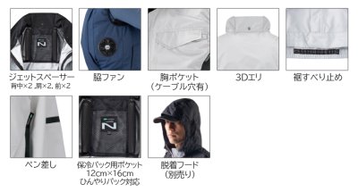 画像7: NA7163【ブルゾンのみ】Nクールウェア／長袖・脇ファン (7)