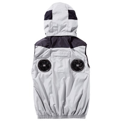 画像4: V1129【ブルゾンのみ】快適ウェア／ベスト(フルハーネス)・上部ファン (4)