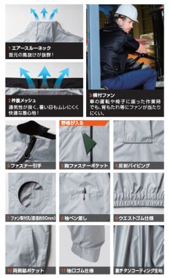 画像8: 7539-00【ブルゾンのみ】G.G.／EF用遮熱長袖 (8)