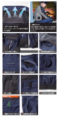 画像3: 5349-06【ブルゾンのみ】G.G.／EF用綿ベスト(フルハーネス)・サイドファン