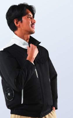 画像11: E9214【ブルゾンのみ】旭蝶空調服(R)／エコ制電長袖・横ファン (11)