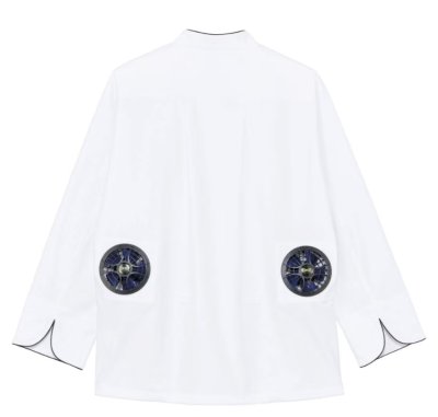 画像4: KC9218【空調服(R)セット】コックコート・ファン・バッテリー(充電器付)／長袖 (4)