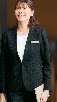 画像5: 46020 レディースノーカラージャケット (2色) (5)