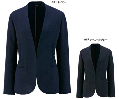 画像3: 46020 レディースノーカラージャケット (2色) (3)