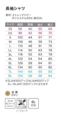 画像1: AS4058E 長袖シャツ (5色)