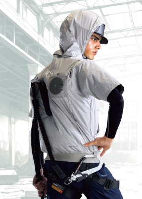 画像3: 74400【空調服(R)セット】自重堂Z-DRAGONブルゾン・ファン・バッテリー(充電器付)／遮熱半袖(フルハーネス)・上部ファン (3)