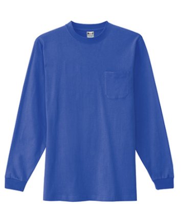 画像1: az10530 長袖Tシャツ・綿100％（6色） (1)