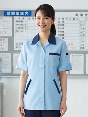 画像1: az5328 半袖スモック・夏(4色） (1)