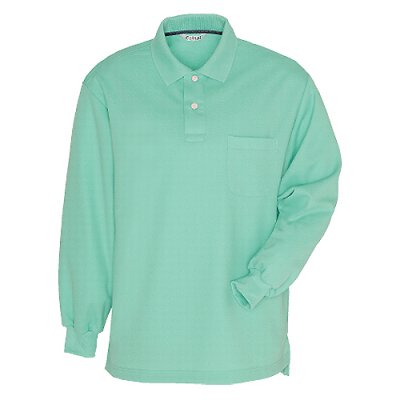 画像2: azCL1001 メンズ長袖ポロシャツ・吸汗速乾（10色） (2)