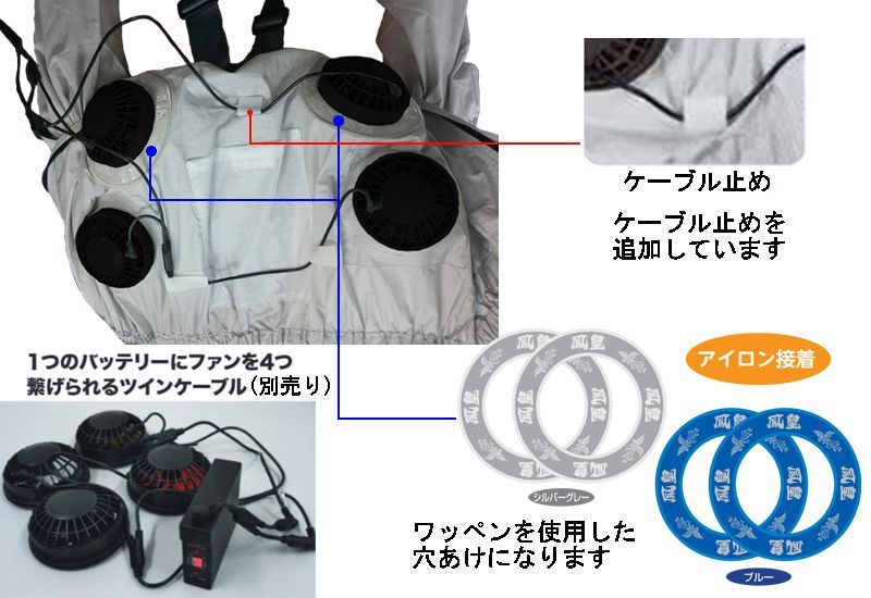 即納・4つ穴＞V722201【ブルゾンのみ】長袖(フルハーネス)・綿100
